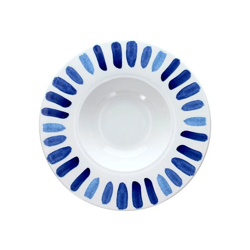 Panarea bord met blauwe strepen